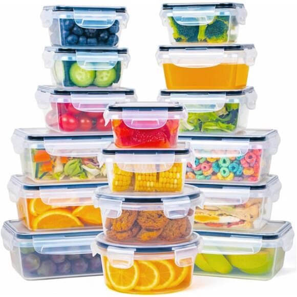 32 Piece Food Storage Container with Lids (16 Containers + 16 Lids) - Plastic - Picture 1 of 7